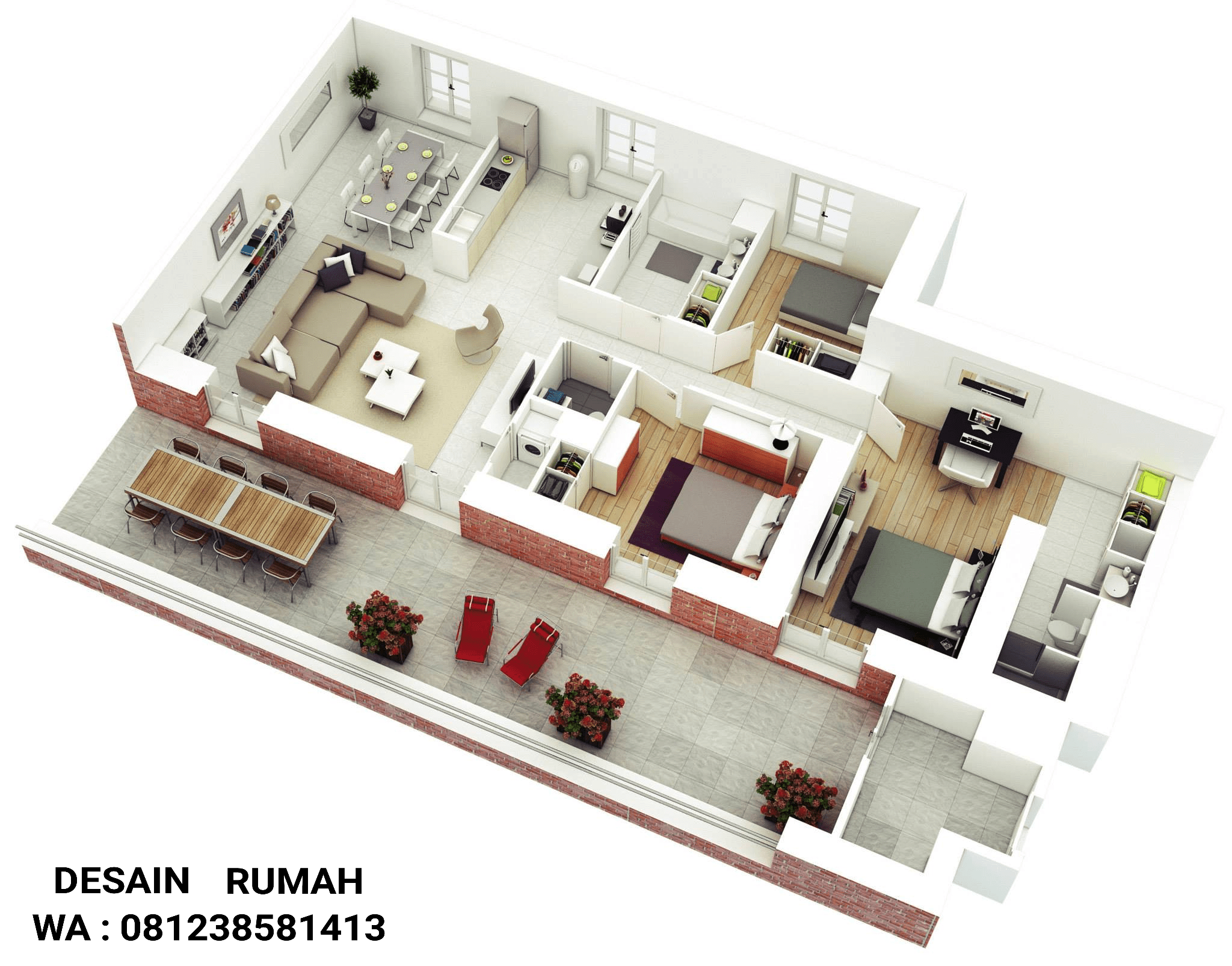 Jasa Desain Rumah Minimalis Sederhana Yogyakarta 081238581413