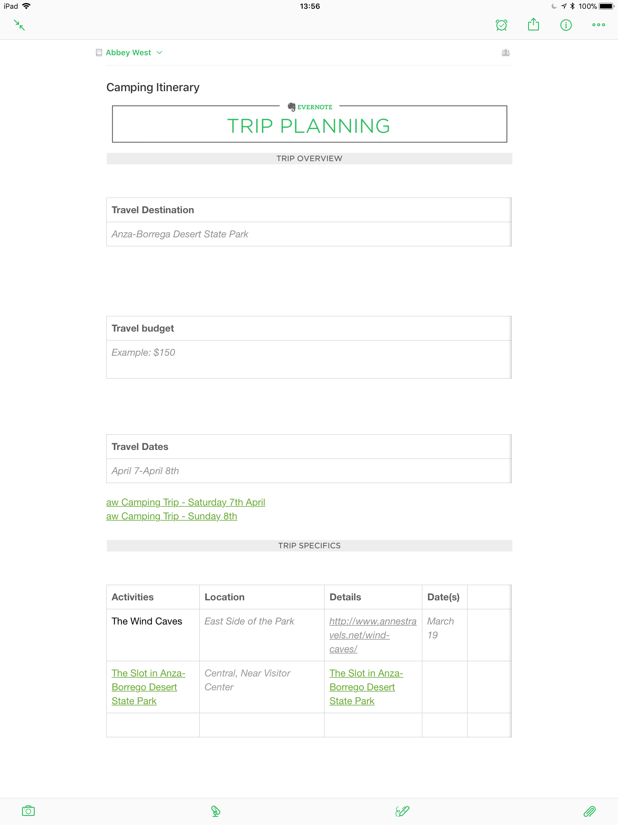 How I Used Evernote To Plan A Camping Trip By Anthony Draper Achieveos Medium