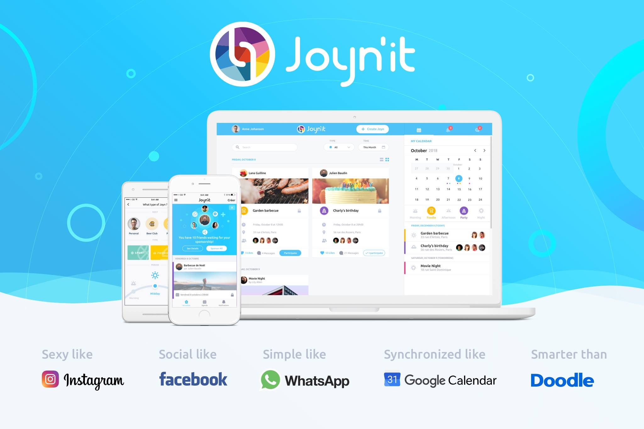 Agenda partagé et plateforme de gestion d’évènements en ligne Joynit
