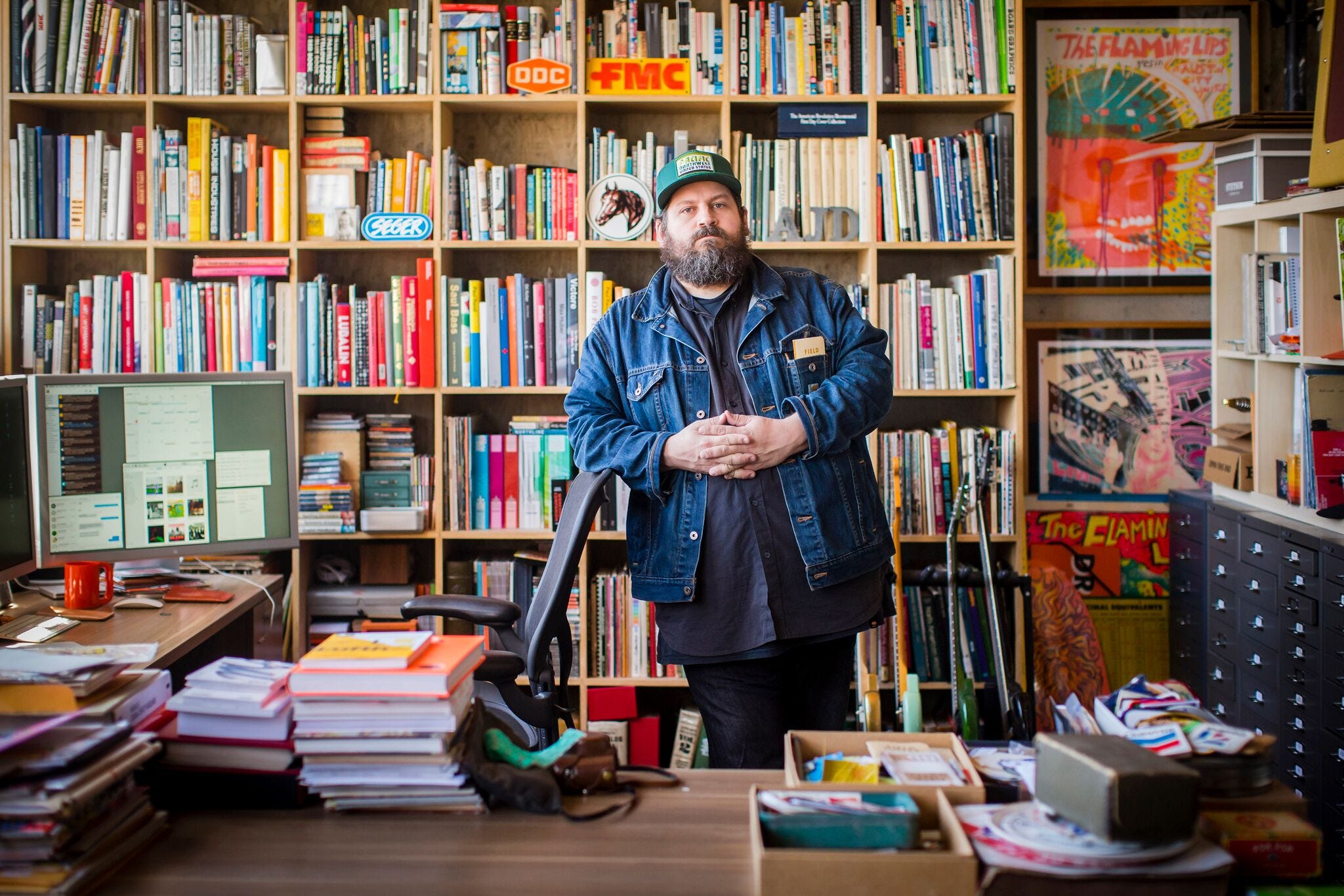 Meet Aaron James Draplin. Thick line maker at DDC and creator of Field