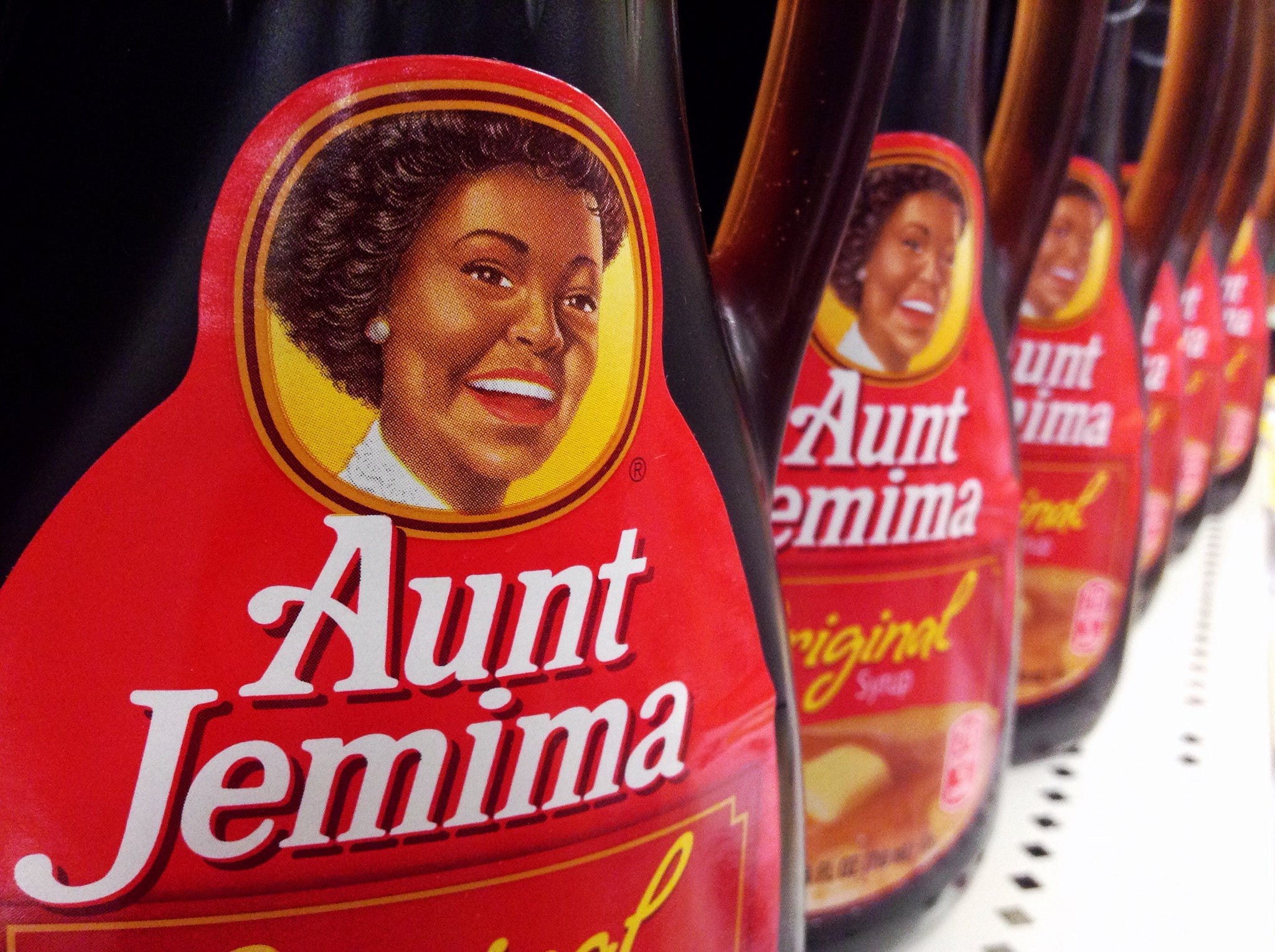 Aunt Jemima syrup bottles