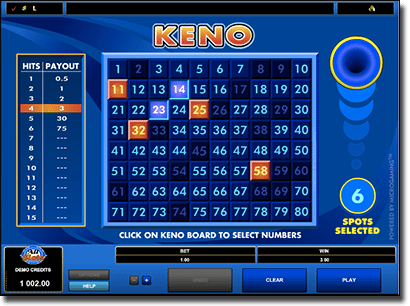 Club keno best odds