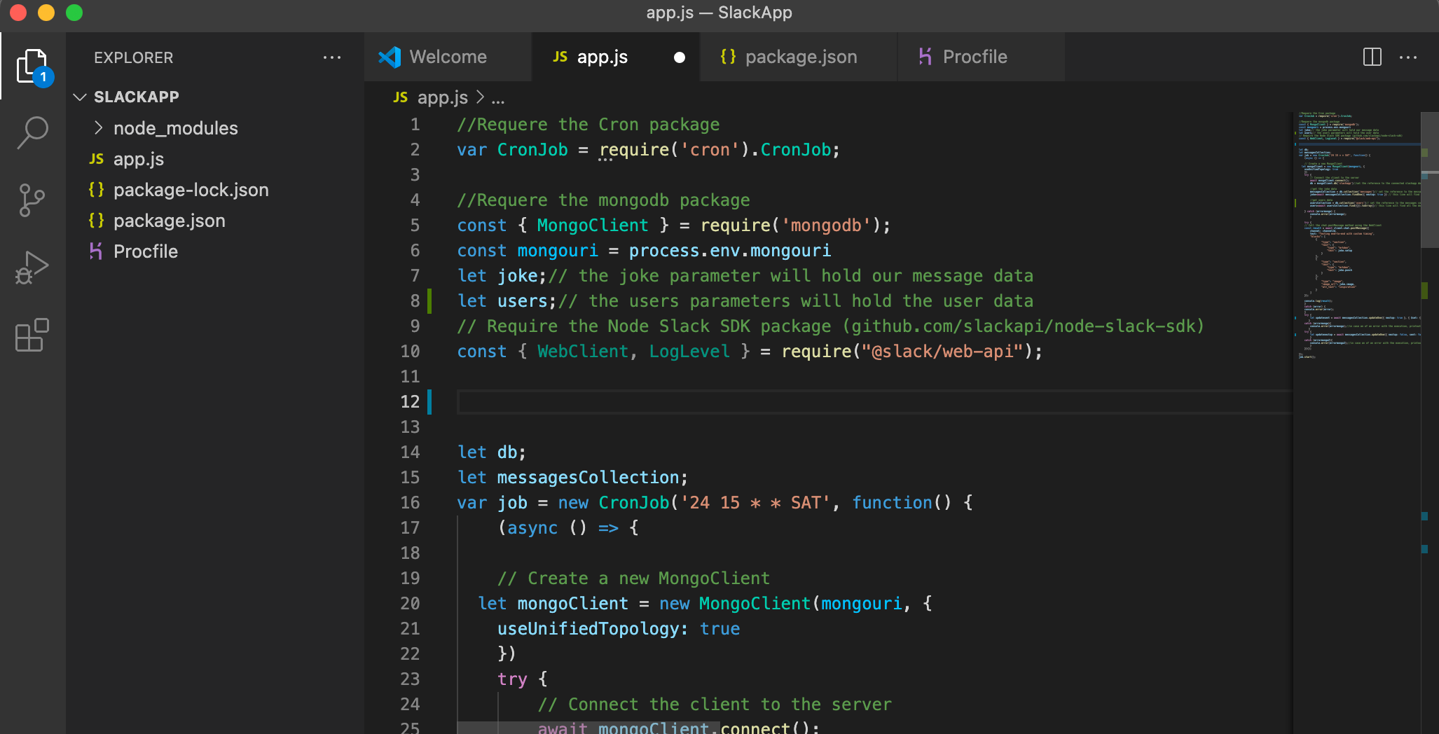 what is the slack client programmed in