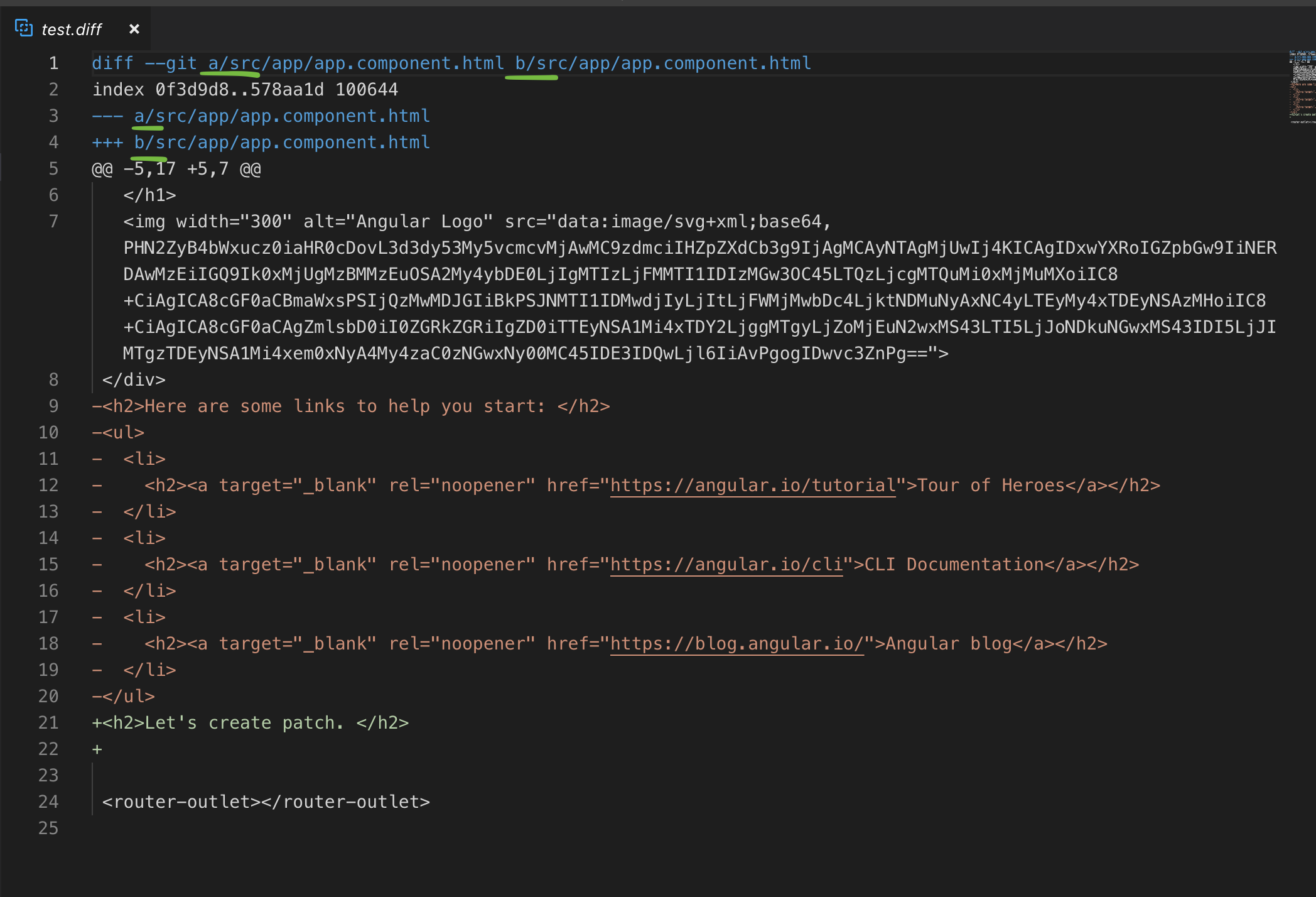Create a patch file from git diff by แมวใบไม้ ครองโลก Airmee Chanita