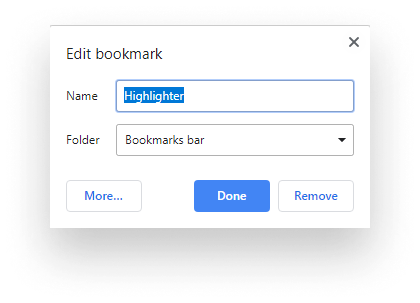 Adding a bookmark to chrome