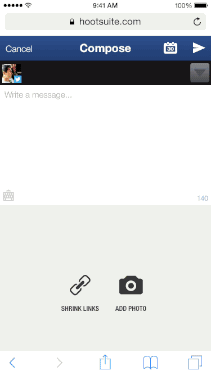 Photo sharing via Hootsuite's mobile web app