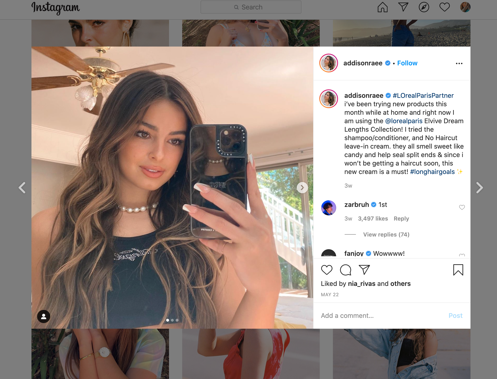 Addison Rae And Loreal Paris Partner Together On Instagram By Victoria Quintana Medium