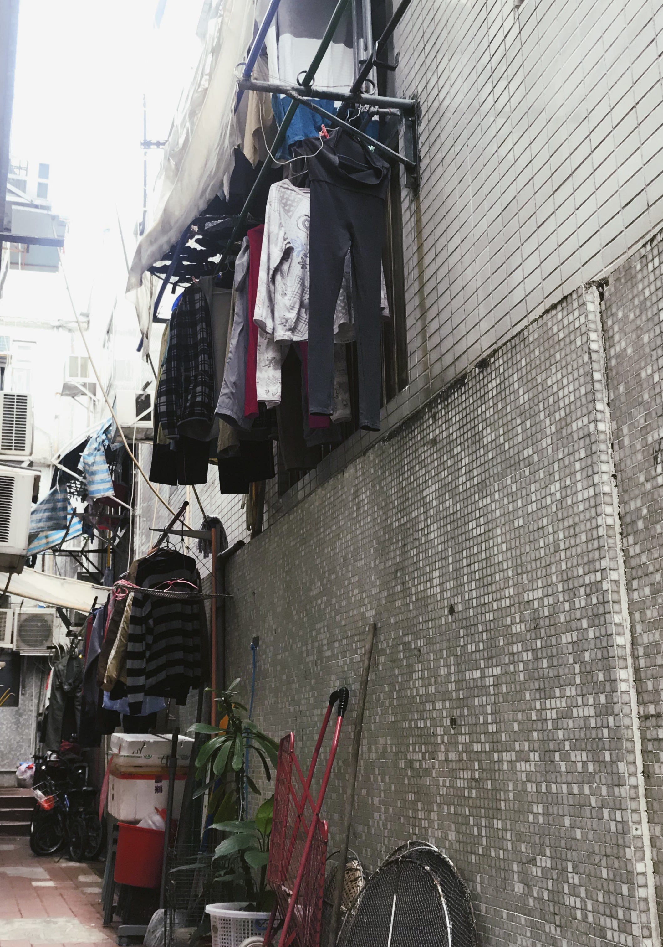 The buildings in Hong Kong have made the art of drying racks. by 王玉婷