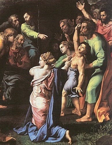  Detail from Raphael’s “Transfiguration” (image from Wikimedia Commons)
