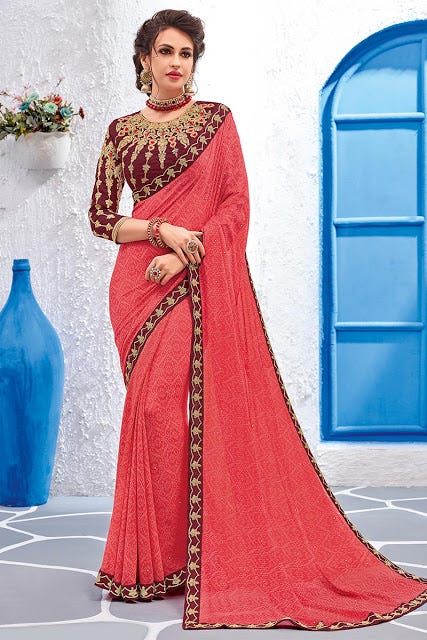 new modern wedding saree