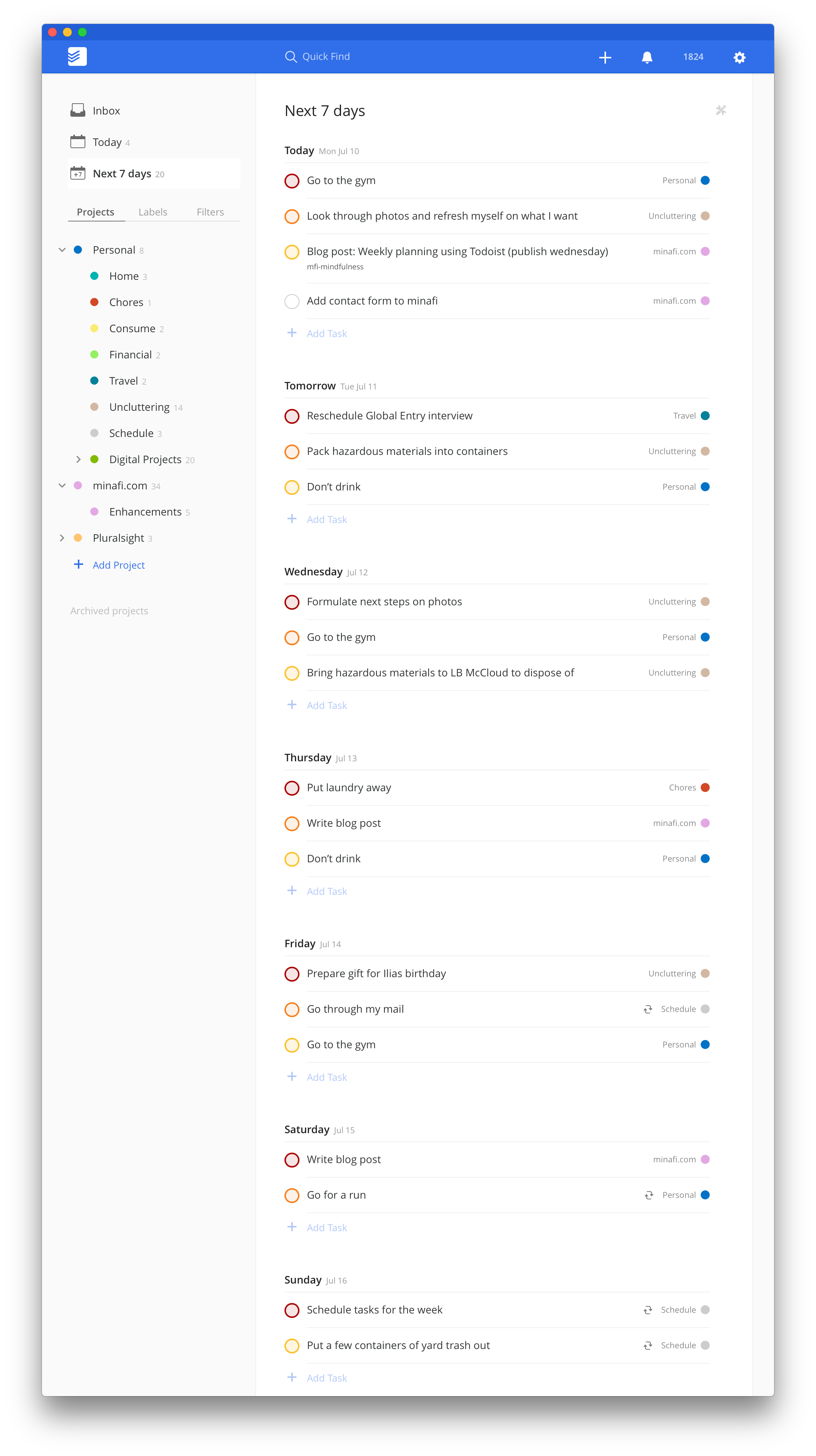 Challenge Yourself with Weekly Task Planning Using Todoist