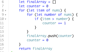 How many numbers are smaller than the current number? (code challenge ...