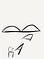 Direction as an arrow laide between the person and the mountis in the distance