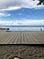 View of a boardwalk facing Lake Ontario.