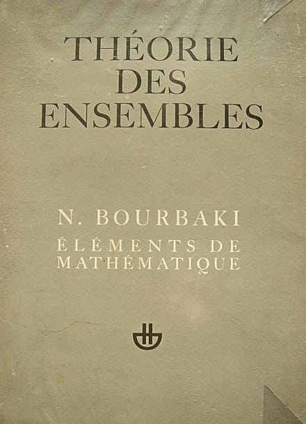 The Story Of The Rockstar Mathematician Who Never Lived — The cover of the first book of Éléments de mathématique (1970)