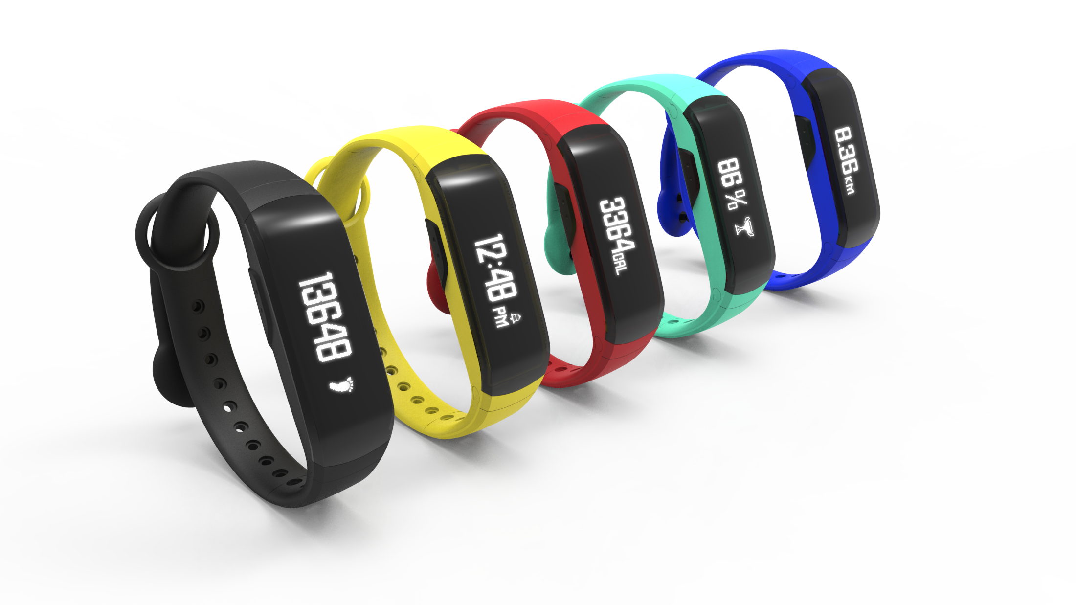 Bluetooth wristband with a dedicated SOS button and emergency app on