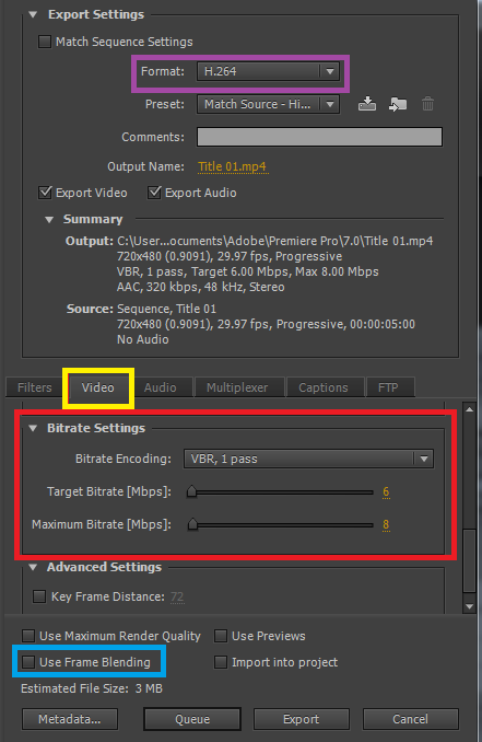 adobe premiere vbr 1 pass vs 2 pass