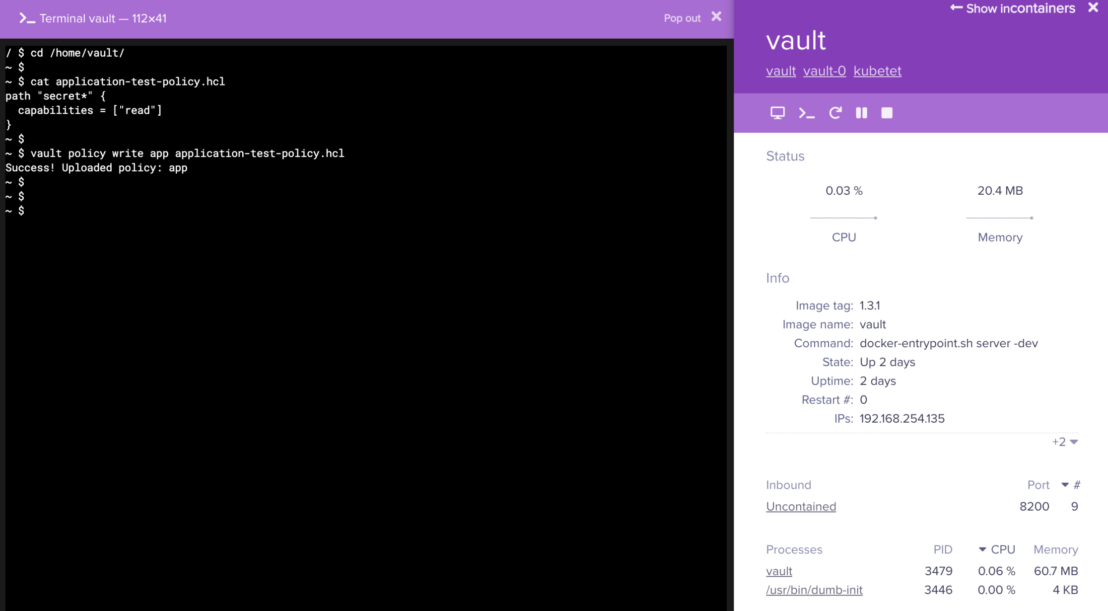 Dynamic Vault Secrets — Agent Sidecar on by