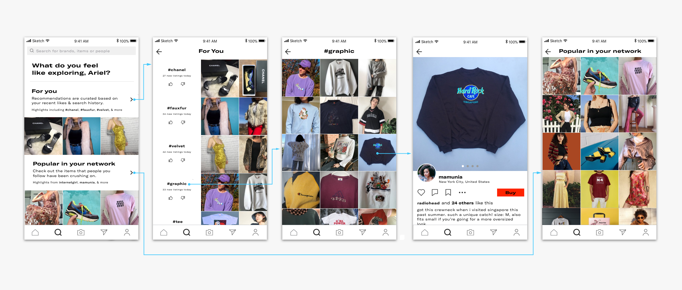 Depop Concept Empowering the User to Define Their Own Exploration by