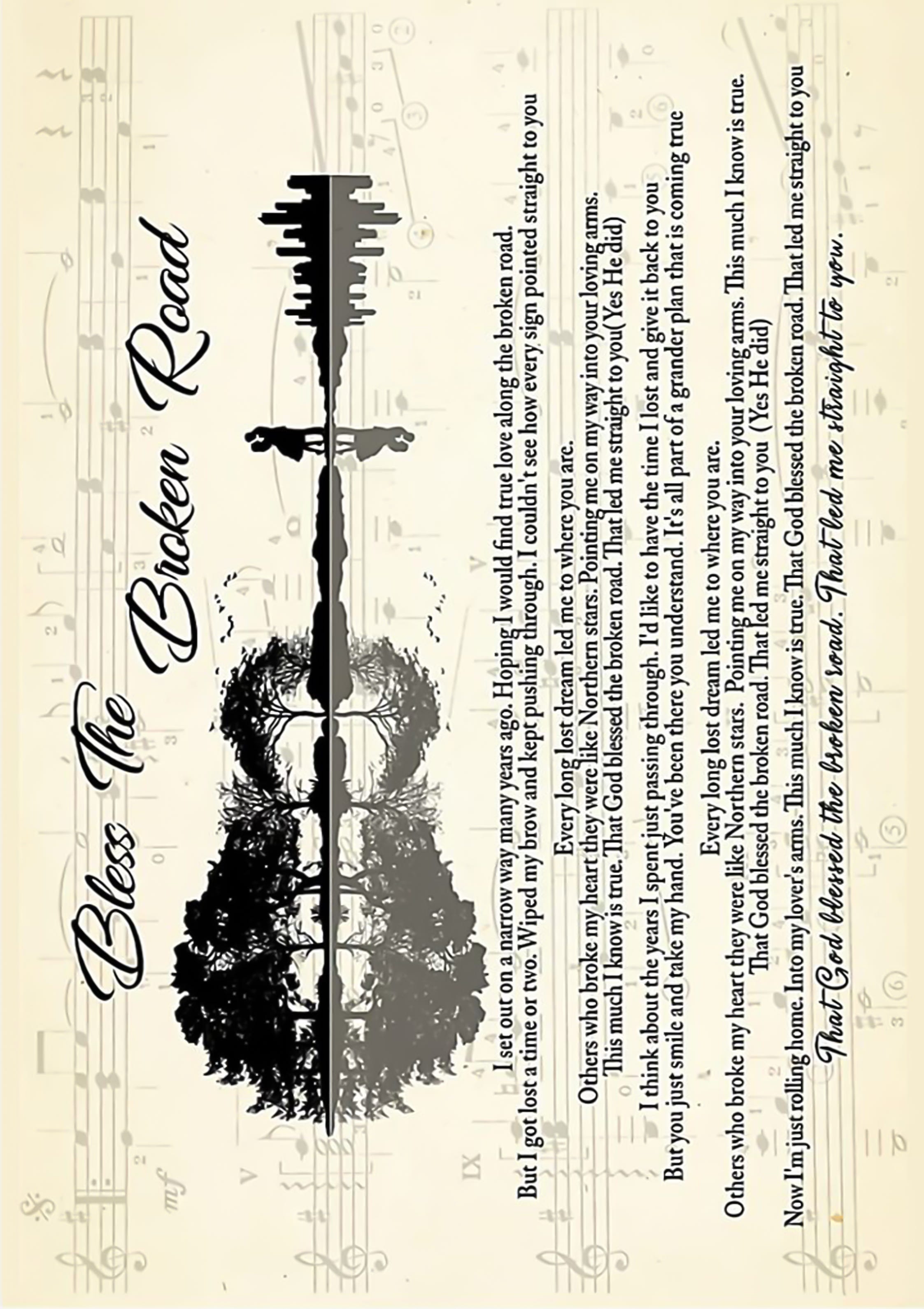 Nice Bless The Broken Road Lyrics Poster By Best Globalshipping Luxury Medium nice bless the broken road lyrics