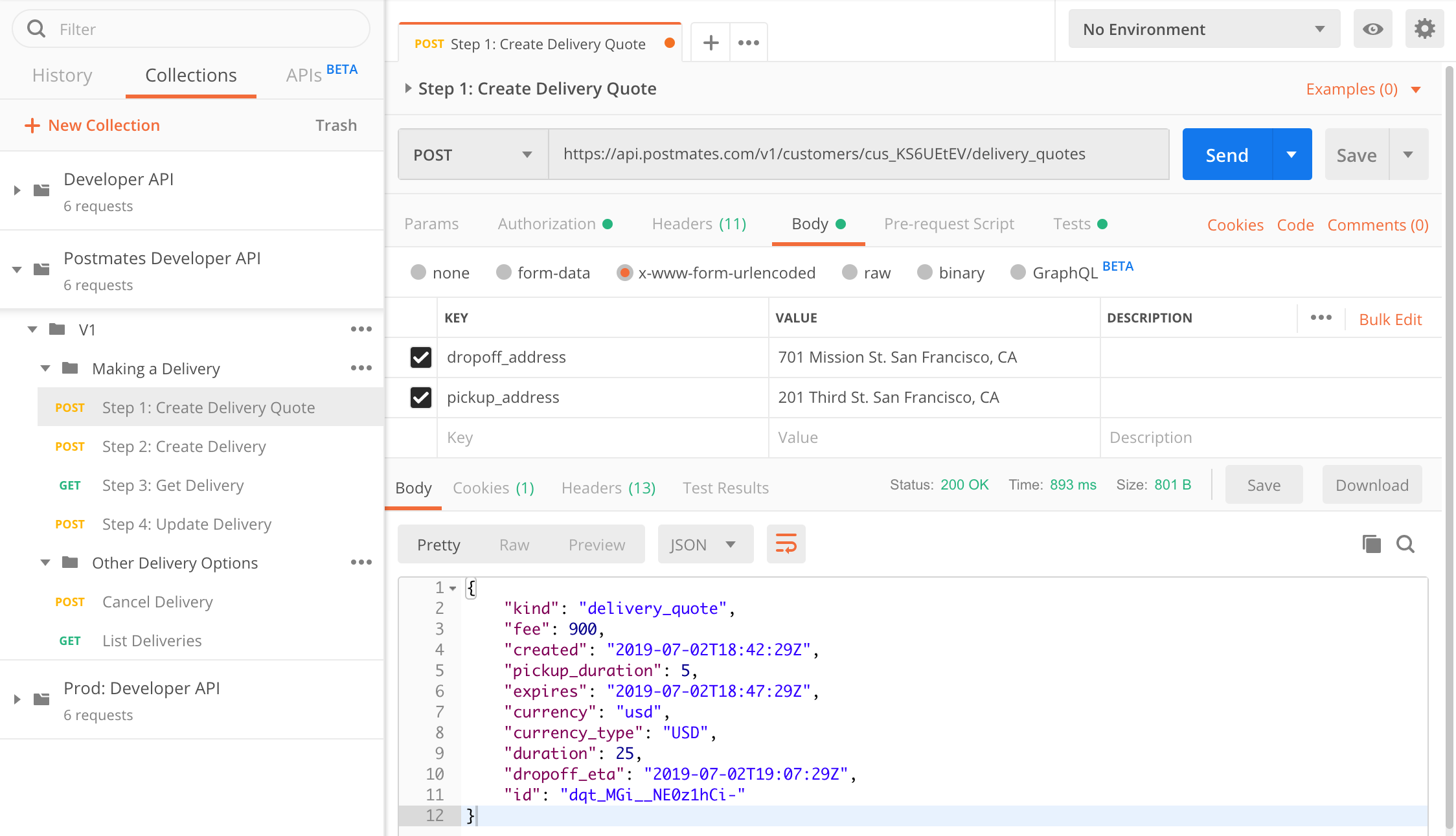Testing The Postmates Api With Postman Postmates