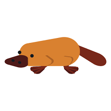 A cartoon drawing of a duck-billed platypus