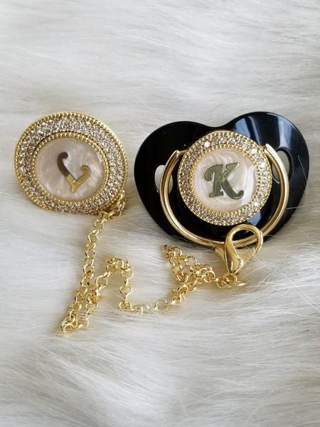 gold pacifier chain