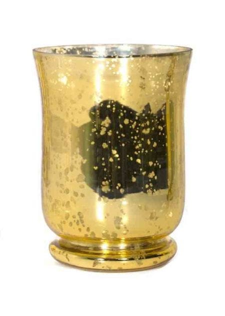 Gold Mercury Hurricane Vase Snk Enterprises Medium