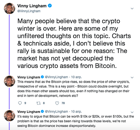 Vinny Lingham shares his thoughts on Crypto Winter