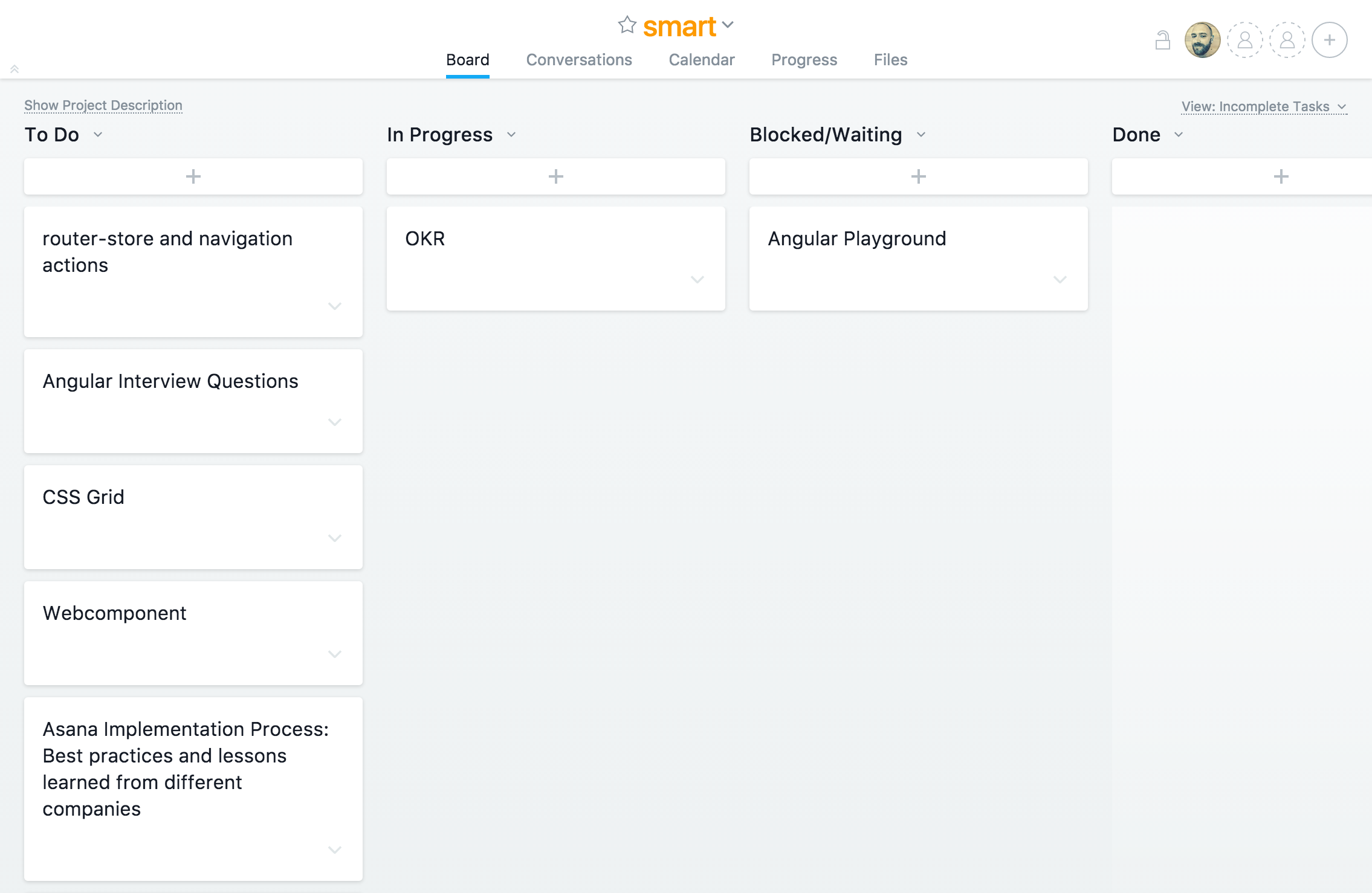 Asana — My Bucket System for personal tasks management