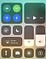 iPhone icons — airplane mode, wifi, bluetooth, flashlight, recording, camera, etc.