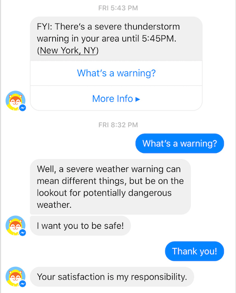 Poncho on Facebook Messenger: Three Months In | by Kuan Huang | Chatbots  Magazine