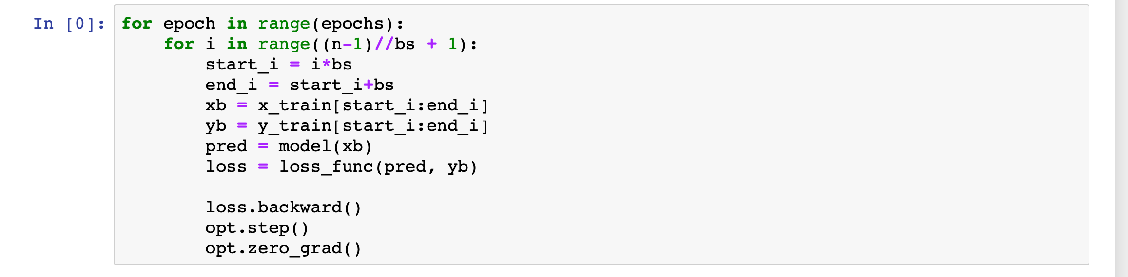 The PyTorch training loop. Learn everything PyTorch does for you… by