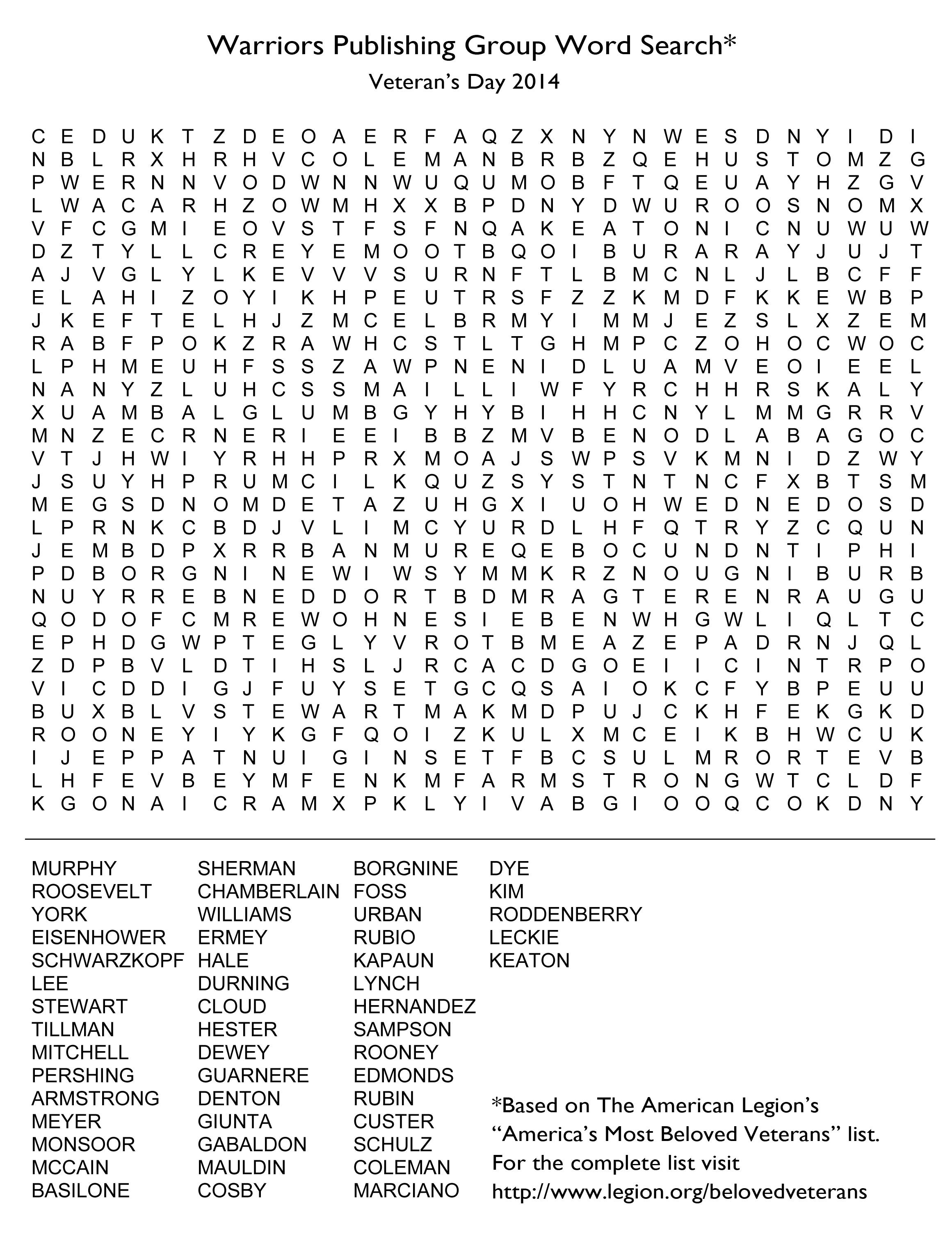 Word Search Medium crossword for kids