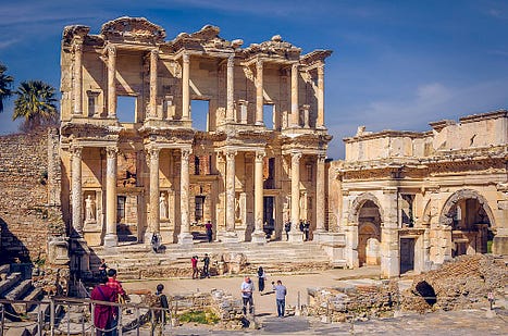 The library of Celsus at Ephesus.