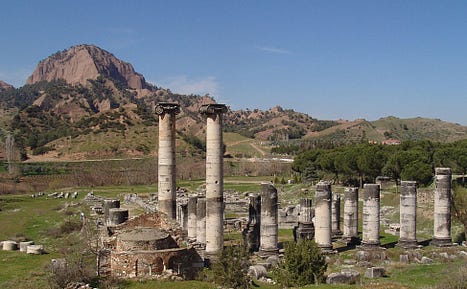 The temple of Artemis and the rock-face of Sardis