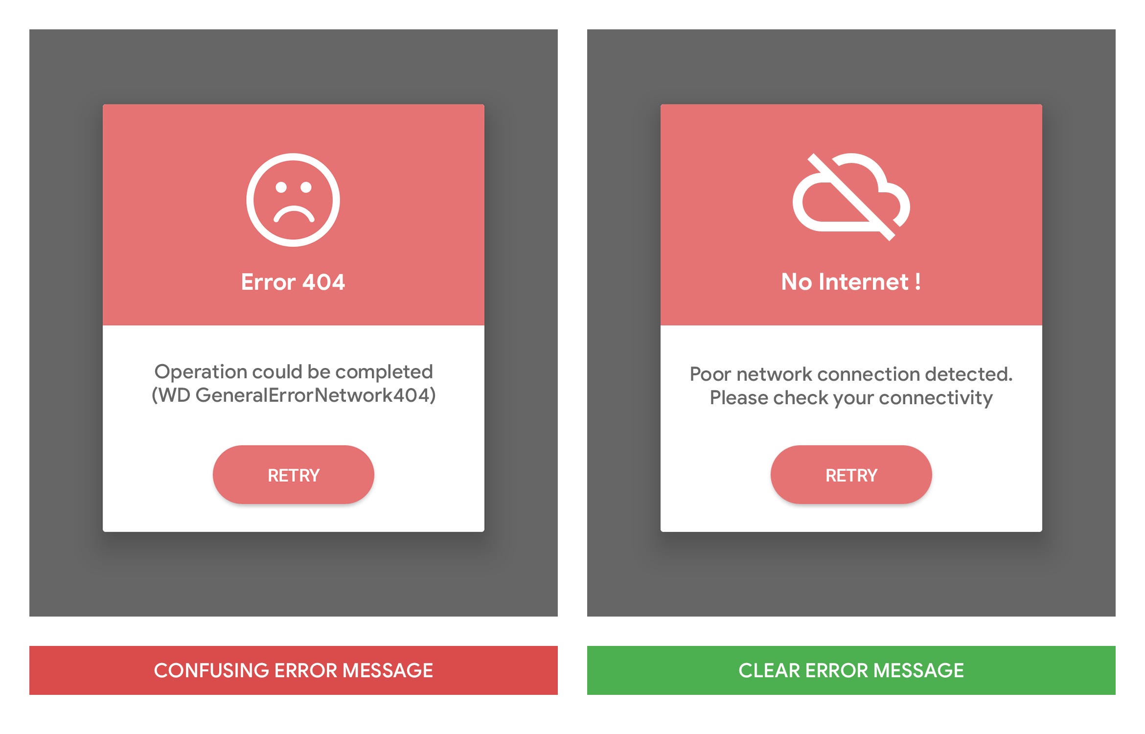 Creating Error Messages | Best practice in UX Design | by Vivek Kumar | UX Collective