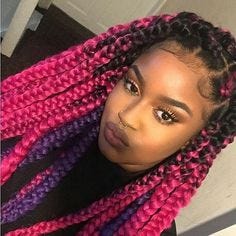 14 Best Pink Box Braids Pink Box Braids Colored Box Braids By Black Kitty Family Medium