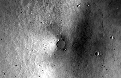 Elysium Mons, seen by the Viking 1 orbiter. Image credit: James Stuby/NASA