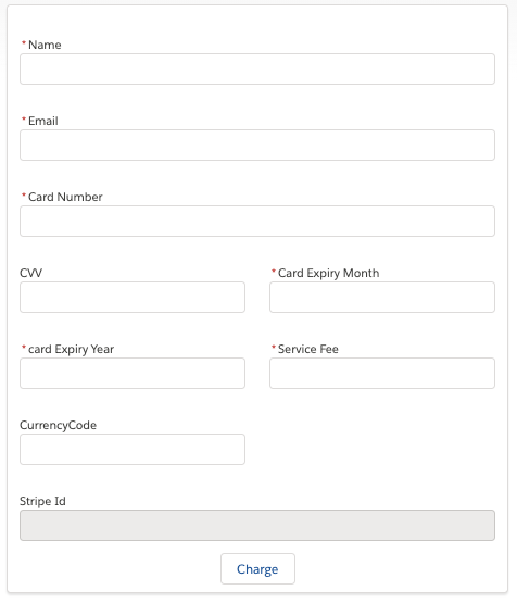 Stripe Integration with Salesforce-Card Entry