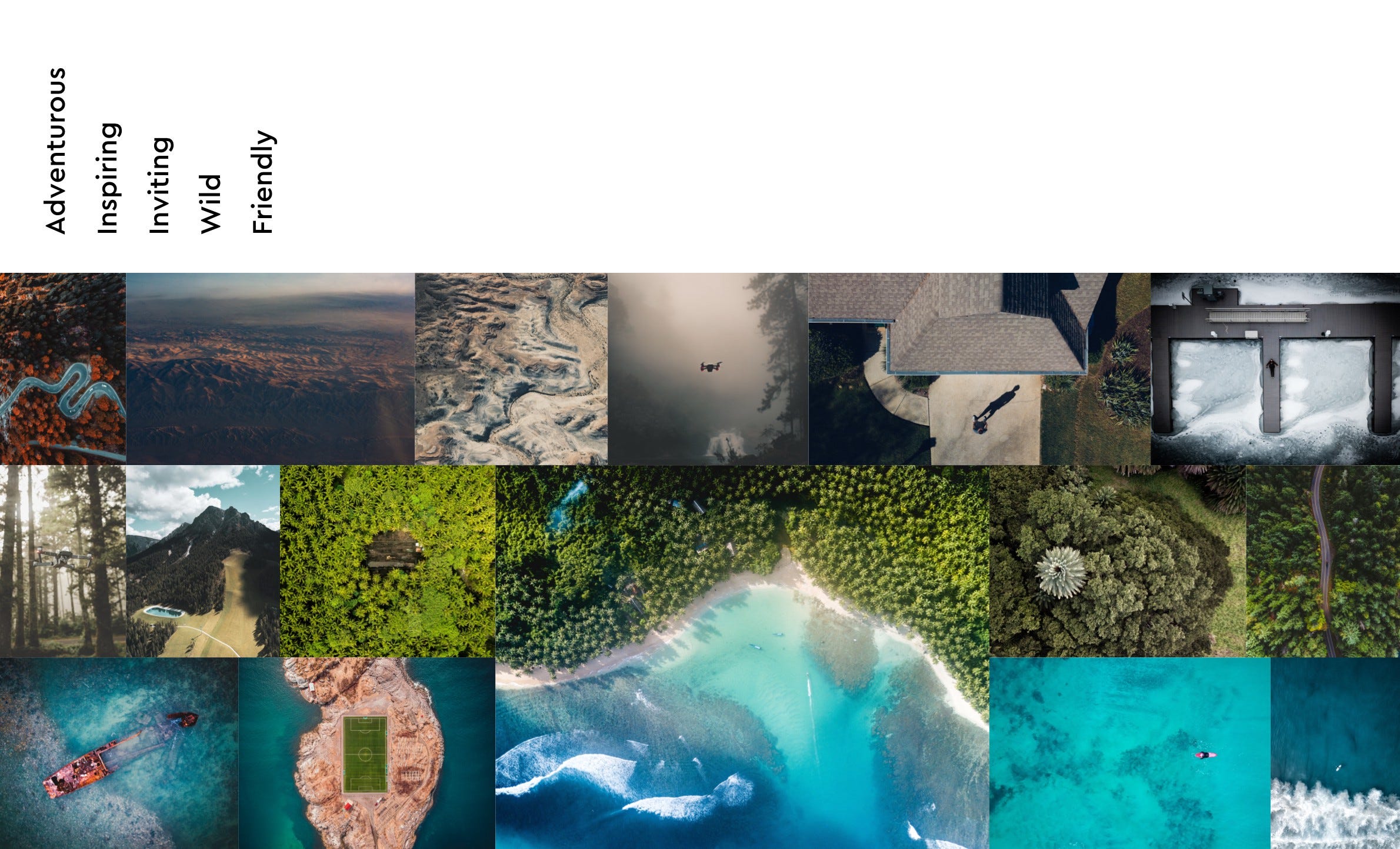 Brand attributes and moodboard.