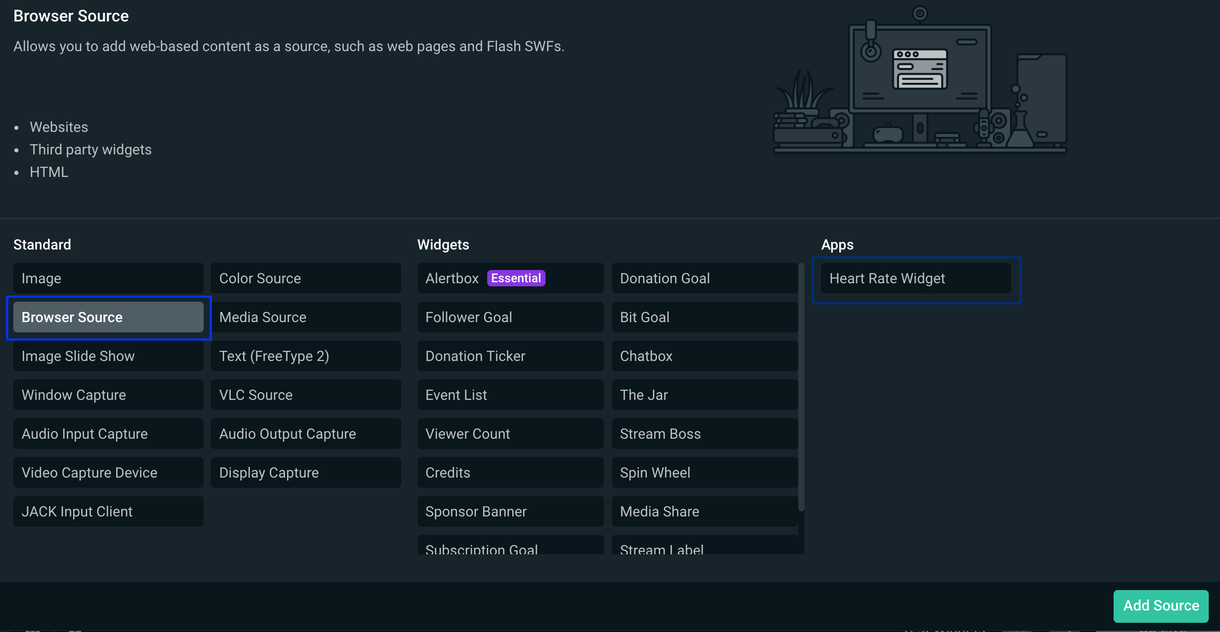 How To Add Browser Source In OBS Streamlabs OBS Twitch Studio XSplit