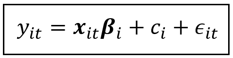 The Fixed Effects regression model for unit i at time period t