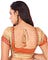 Simple blouse designs backside with golden and orange color