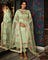 Embroidered Tussar Silk Green A-Line Suit Traditional Cording Work Crafted with a Tussar Silk Pant & Tussar Silk Dupatta in Green.