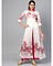 Floral Poly Silk White A-Line Suits in round neck and three-quarter sleeves.