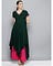 Solid Rayon Fabric Dark Green Asymmetric Suits crafted in v neck and short sleeve.