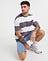 New Look wide stripe t-shirt in dark gray