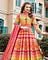 Printed Heavy Silk Multicolor Anarkali Suits with a cotton leggings and pure tora silk dupatta in multicolor.