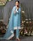 Solid Organza Sea Green Suit with pants worked with modern cuts and beautiful motifs paired with a soft dupatta and intricate finishings.